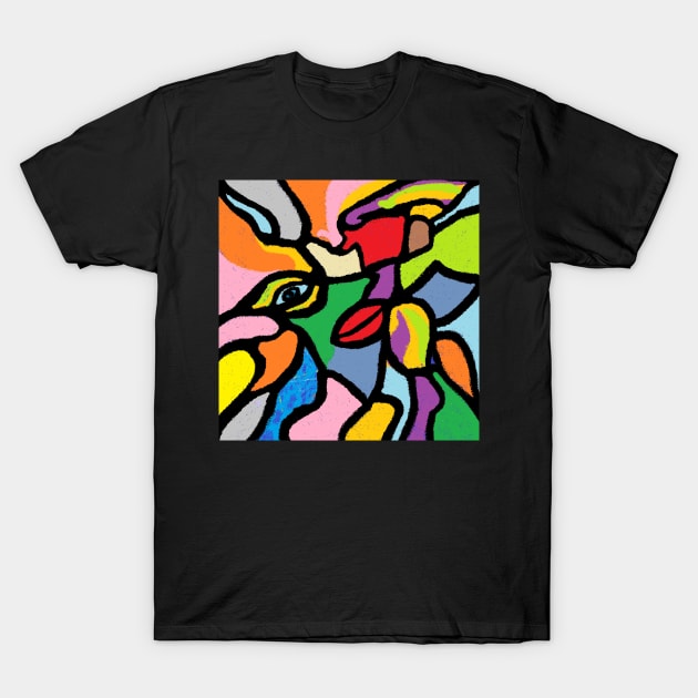 Pintura Abstracto Perfil de Mujer Carnaval. T-Shirt by Tervio Vela